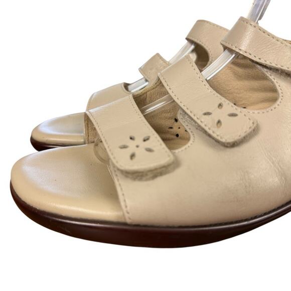 SAS Quatro Ivory Leather Slingback Comfort Sandals Shoes Open Toe USA Made 10 S - Picture 8 of 16